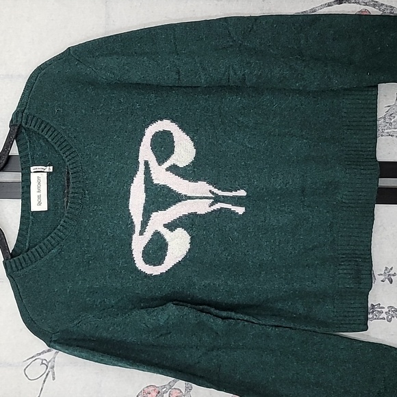Rachel Antonoff RANDY'S REPRODUCTIVE SYSTEM SWEATER EMERALD Size Medium - Picture 4 of 9